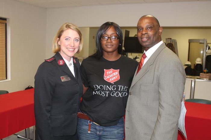 Salvation+Army+Lieutenant+Jennifer+Jones+and+YET+Operations+Director+Kevin+Fuller+attend+the+opening+event+of+the+Youth+Education+Town+in+downtown+Arlington.