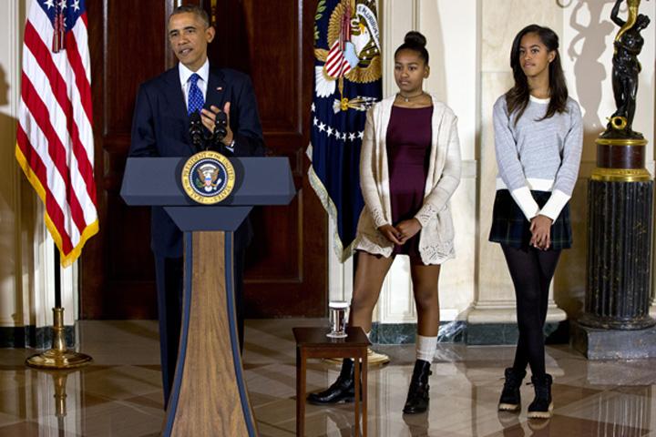 Barack Obama, Malia Obama, Sasha Obama