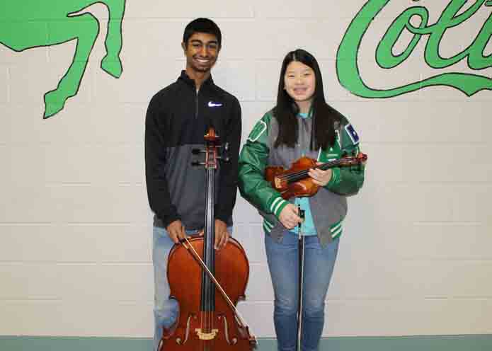 Senior Niraj Patil and sophomore Hannah Lei represented AHS in the All-State orchestra.