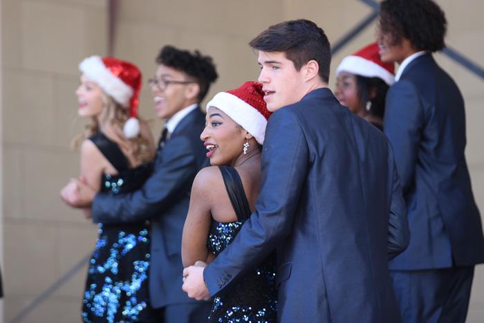 The Choraliers performed a rousing holiday routine in Fort Worths Sundance Square in December. They are busy learning a new routine for the spring competition season.