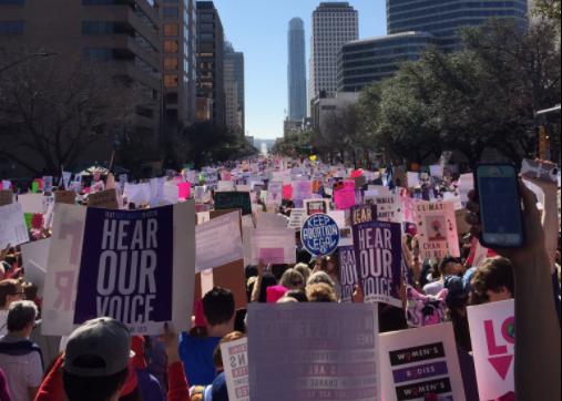 Mimi Schatzman, junior, attended the Womens March in Austin. Shes not a Trump supporter and she wanted to be a part of something big.