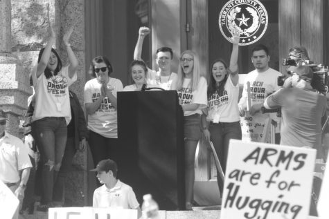 Two Paschal High School students, Lucy Ariole and Lillian Scott, organized the March 24 March for Our Lives demonstration in downtown Ft. Worth, Texas.